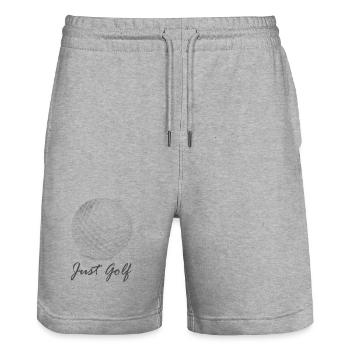 Just Golf Bleistift Golfball Sketch Sport Shirt - Stanley/Stella Unisex Bio Joggingshorts Trainer  - Grau meliert - Vorne - Nik (191cm) & Marisol (170cm)