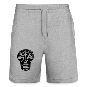 tête de mort t-shirt - Short de jogging bio TRAINER Stanley/Stella unisexe - gris chiné - Devant - Nik (191cm) & Marisol (170cm)