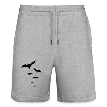 Halloween Fledermäuse, bats - Stanley/Stella Trainer Unisex Organic Jogging Shorts - heather grey - Front - Nik (191cm) & Marisol (170cm)