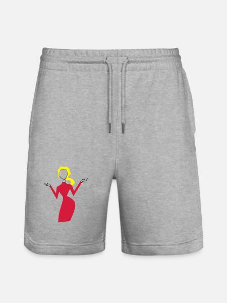 frau - Stanley/Stella Unisex Bio Joggingshorts Trainer  - Grau meliert