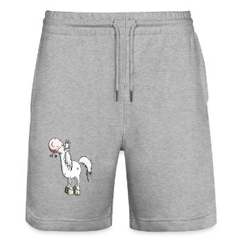 Verträumtes Pferd - Pferde - Stanley/Stella Unisex Bio Joggingshorts Trainer  - Grau meliert - Vorne - Nik (191cm) & Marisol (170cm)