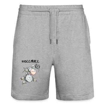 Wolliball - Volleyball - Stanley/Stella Unisex Bio Joggingshorts Trainer  - Grau meliert - Vorne - Nik (191cm) & Marisol (170cm)