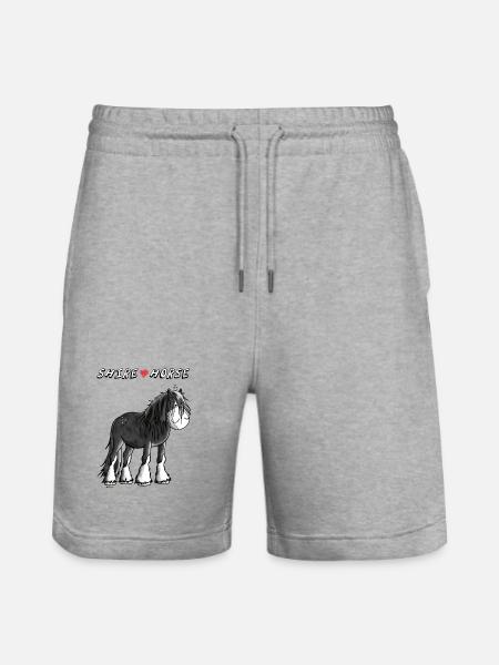 Love Shire Horses - Stanley/Stella Trainer Unisex Organic Jogging Shorts - heather grey