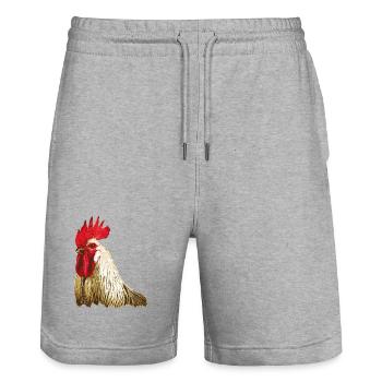 Rooster - Stanley/Stella Trainer Unisex Organic Jogging Shorts - heather grey - Front - Nik (191cm) & Marisol (170cm)
