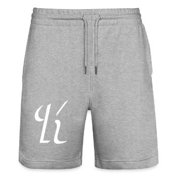 Letter K, Name, der Buchstabe K - Stanley/Stella Unisex Bio Joggingshorts Trainer  - Grau meliert - Vorne - Nik (191cm) & Marisol (170cm)