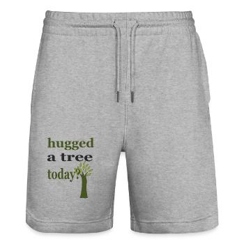hugged a tree - Stanley/Stella Trainer Unisex Organic Jogging Shorts - heather grey - Front - Nik (191cm) & Marisol (170cm)