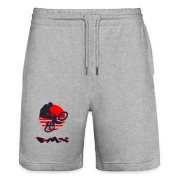 Le BMX - Short de jogging bio TRAINER Stanley/Stella unisexe - gris chiné - Devant - Nik (191cm) & Marisol (170cm)