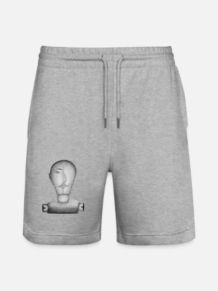 Drawing doll drawn - Stanley/Stella Trainer Unisex Organic Jogging Shorts - heather grey