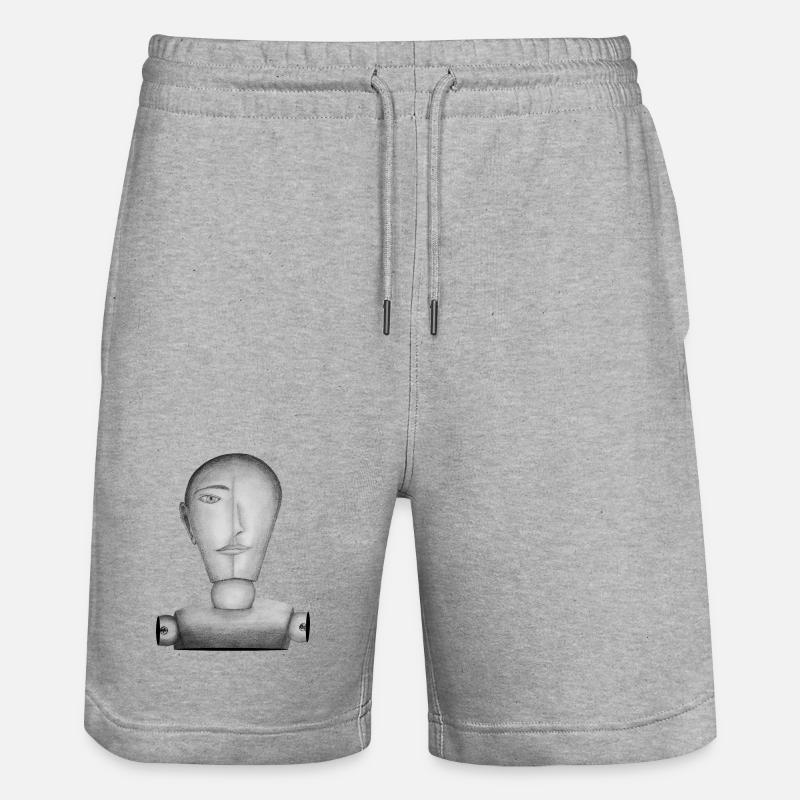 Zeichenpuppe gezeichnet - Stanley/Stella Unisex Bio Joggingshorts Trainer  - Grau meliert