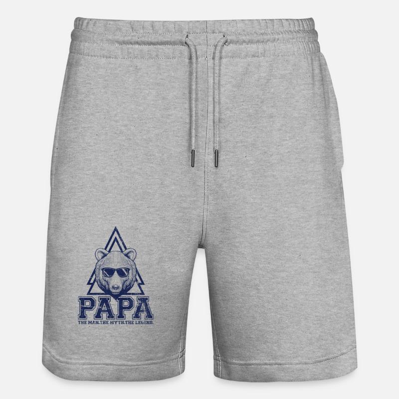 Papa Bear Triangle Logo - Short de jogging bio TRAINER Stanley/Stella unisexe - gris chiné