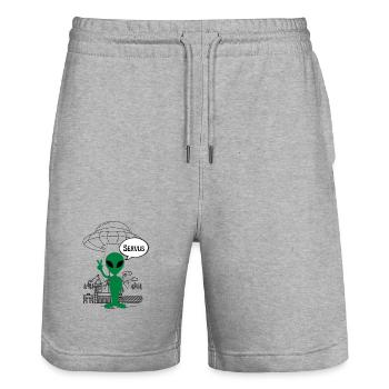 Servus Alien ART - Stanley/Stella Unisex Bio Joggingshorts Trainer  - Grau meliert - Vorne - Nik (191cm) & Marisol (170cm)