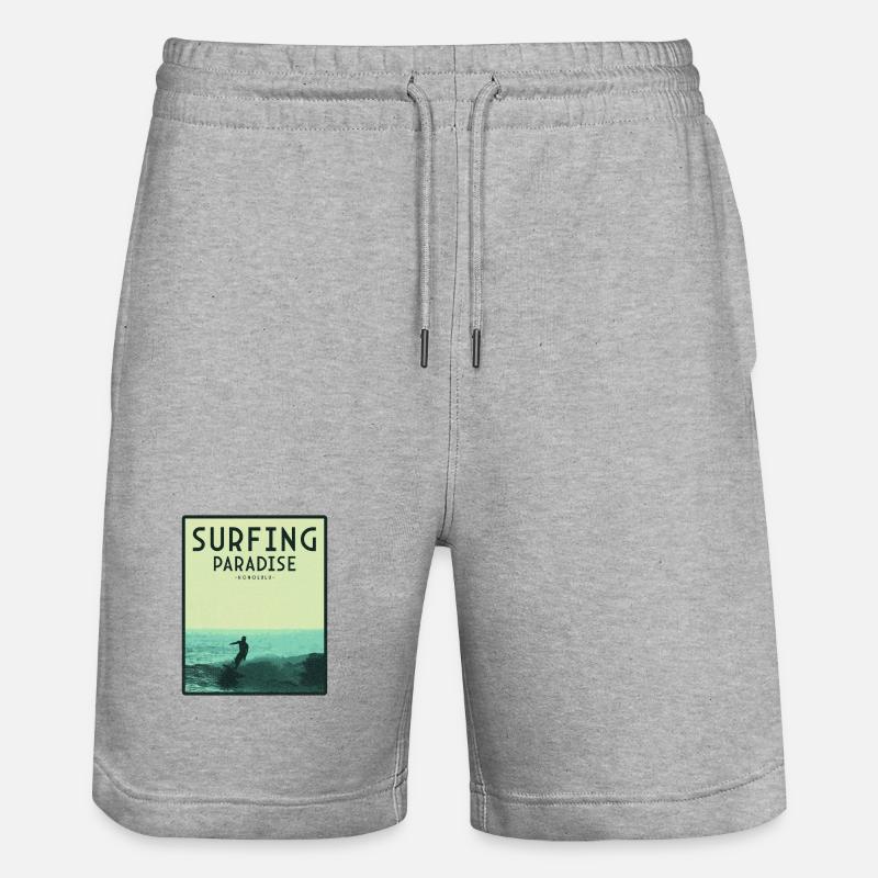 Paradis du surf à Honolulu - Short de jogging bio TRAINER Stanley/Stella unisexe - gris chiné