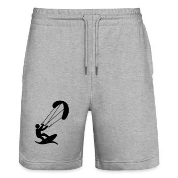 Kitesurfer Kite Surfer Wave Water Wind - Stanley/Stella Trainer Unisex Organic Jogging Shorts - heather grey - Front - Nik (191cm) & Marisol (170cm)