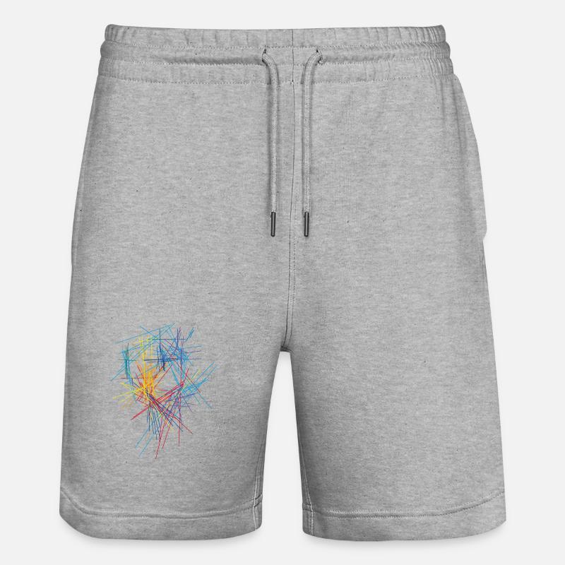 Farben Striche Design - Stanley/Stella Unisex Bio Joggingshorts Trainer  - Grau meliert