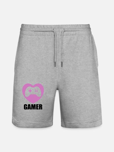 Gamer - Stanley/Stella Trainer Unisex Organic Jogging Shorts - heather grey