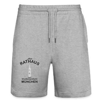 München Glockenspielturm Neues Rathaus - Stanley/Stella Unisex Bio Joggingshorts Trainer  - Grau meliert - Vorne - Nik (191cm) & Marisol (170cm)