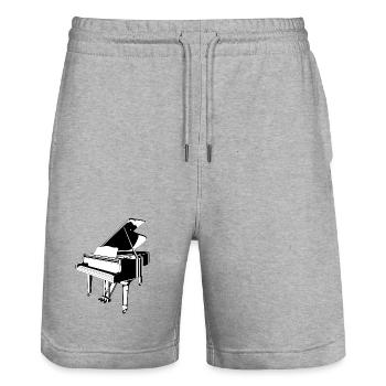 Wing 1 - Stanley/Stella Trainer Unisex Organic Jogging Shorts - heather grey - Front - Nik (191cm) & Marisol (170cm)