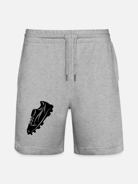 Fußballschuh transparente Schattenfigur - Stanley/Stella Unisex Bio Joggingshorts Trainer  - Grau meliert