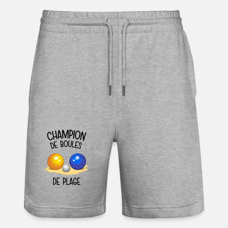Champion de boules de plage - Short de jogging bio TRAINER Stanley/Stella unisexe - gris chiné