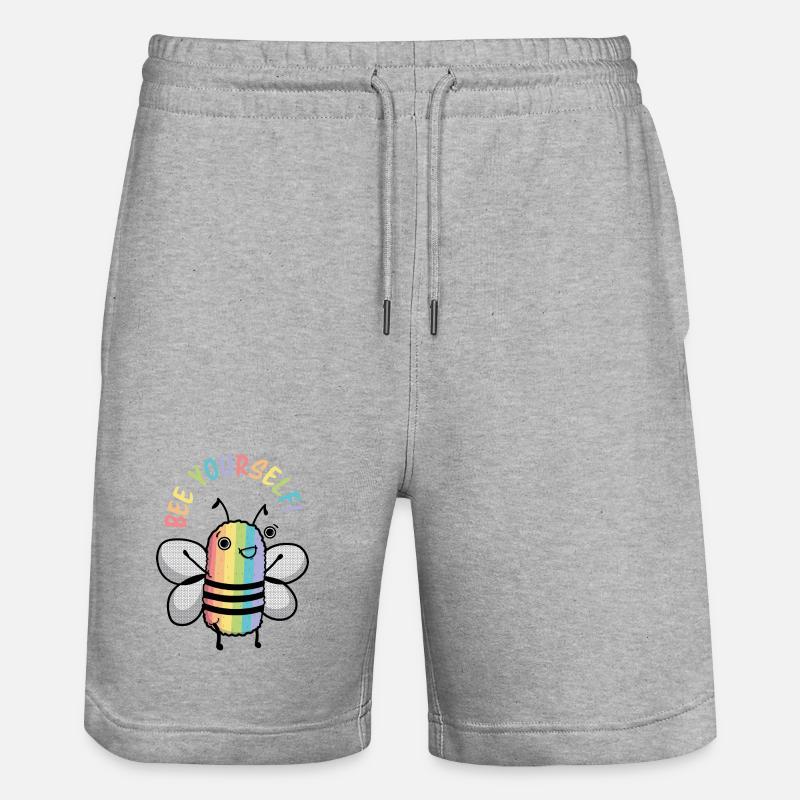 Restez à vous! Abeille * - Short de jogging bio TRAINER Stanley/Stella unisexe - gris chiné