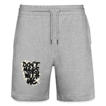 Don't mess with me - Short de jogging bio TRAINER Stanley/Stella unisexe - gris chiné - Devant - Nik (191cm) & Marisol (170cm)