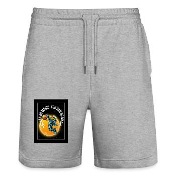 Astronaut Viking Universe - Vous pouvez faire de la magie - Short de jogging bio TRAINER Stanley/Stella unisexe - gris chiné - Devant - Nik (191cm) & Marisol (170cm)