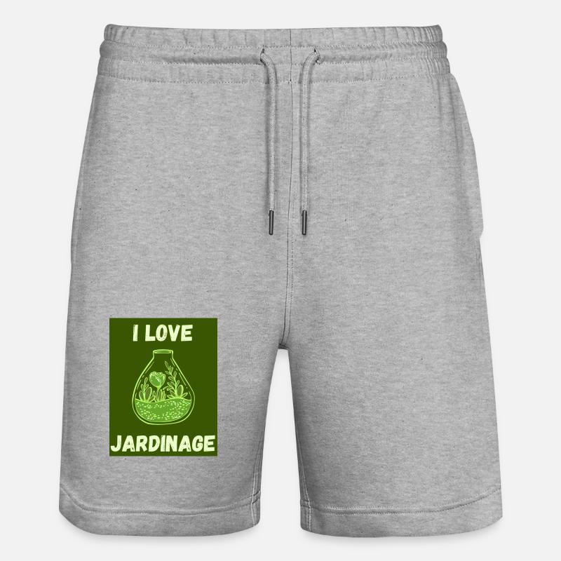 PRINTEMPS. JARDINAGE. RETRAITE. PRINTEMPS. JARDIN. - Short de jogging bio TRAINER Stanley/Stella unisexe - gris chiné