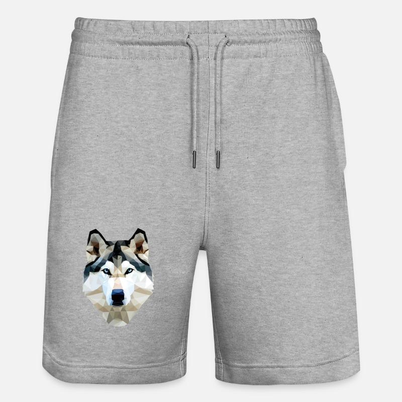Husky Hund Polygon - Stanley/Stella Unisex Bio Joggingshorts Trainer  - Grau meliert