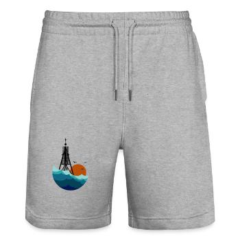 Bake n Sea - Stanley/Stella Unisex Bio Joggingshorts Trainer  - Grau meliert - Vorne - Nik (191cm) & Marisol (170cm)