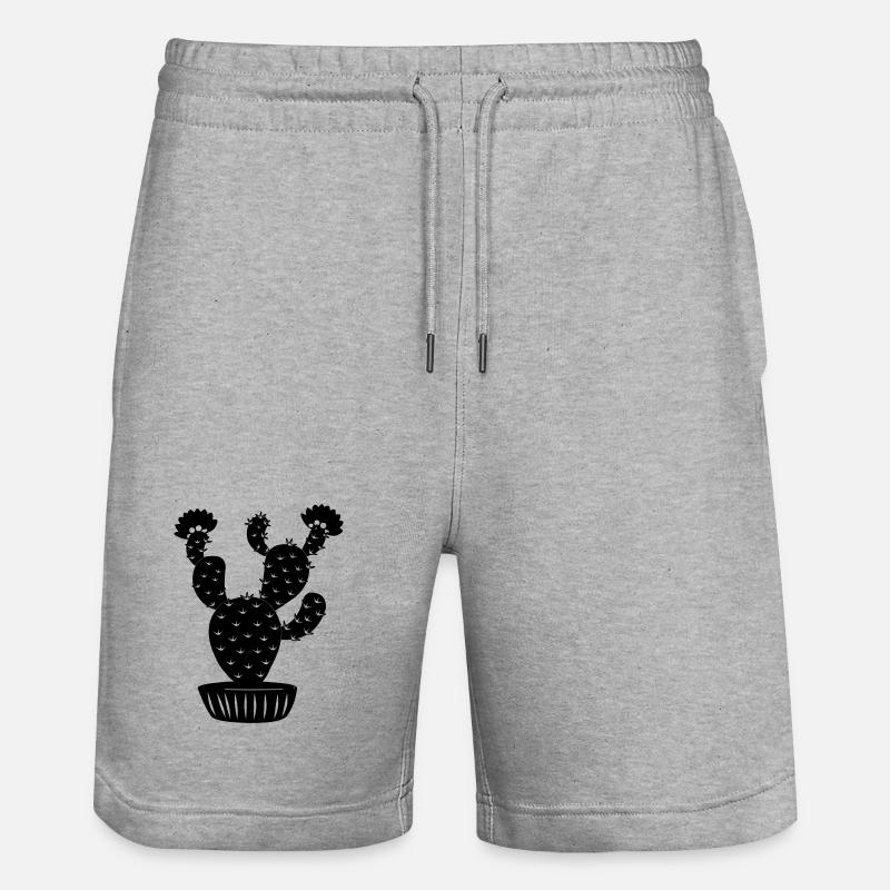 Pot de fleurs avec cactus - Short de jogging bio TRAINER Stanley/Stella unisexe - gris chiné