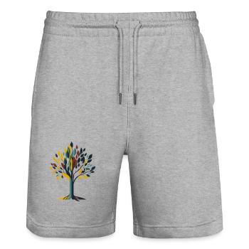 Baum - Stanley/Stella Unisex Bio Joggingshorts Trainer  - Grau meliert - Vorne - Nik (191cm) & Marisol (170cm)