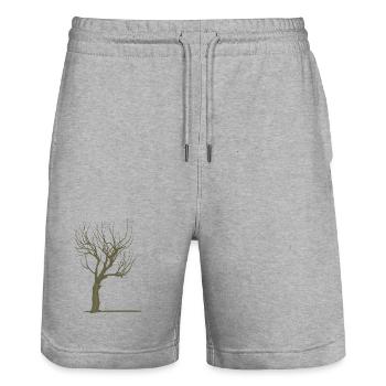 Arbre sans feuilles - modifié - Short de jogging bio TRAINER Stanley/Stella unisexe - gris chiné - Devant - Nik (191cm) & Marisol (170cm)