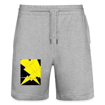 Zackenlicht Berge Kontrast - Stanley/Stella Unisex Bio Joggingshorts Trainer  - Grau meliert - Vorne - Nik (191cm) & Marisol (170cm)