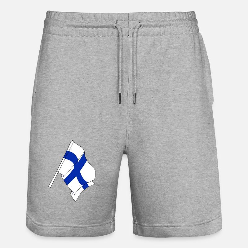 Drapeau de la Finlande - Short de jogging bio TRAINER Stanley/Stella unisexe - gris chiné