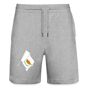 Flagge Zypern - Stanley/Stella Unisex Bio Joggingshorts Trainer  - Grau meliert - Vorne - Nik (191cm) & Marisol (170cm)
