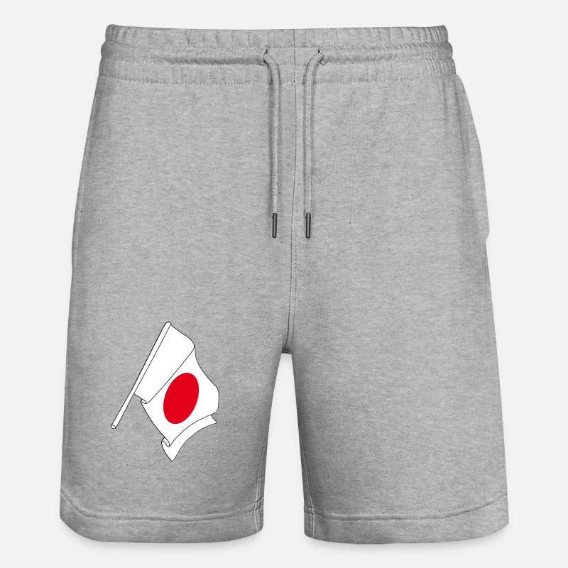 Drapeau du Japon, drapeau japonais - Short de jogging bio TRAINER Stanley/Stella unisexe - gris chiné