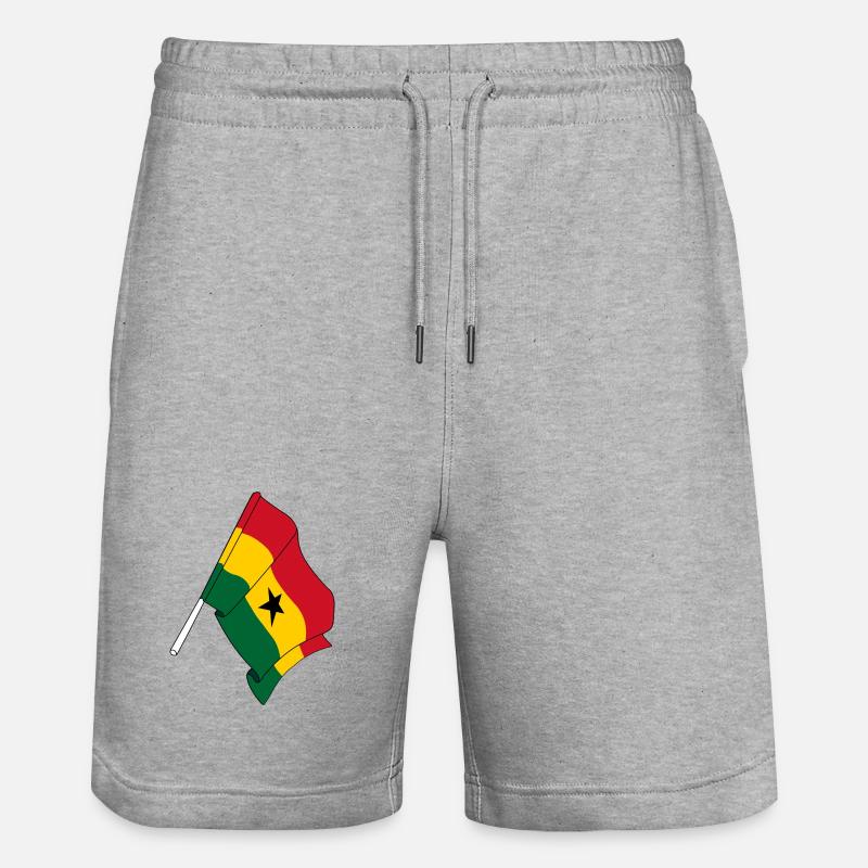 Drapeau Ghana - Short de jogging bio TRAINER Stanley/Stella unisexe - gris chiné