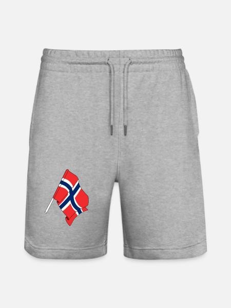 Flag Norway - Stanley/Stella Trainer Unisex Organic Jogging Shorts - heather grey