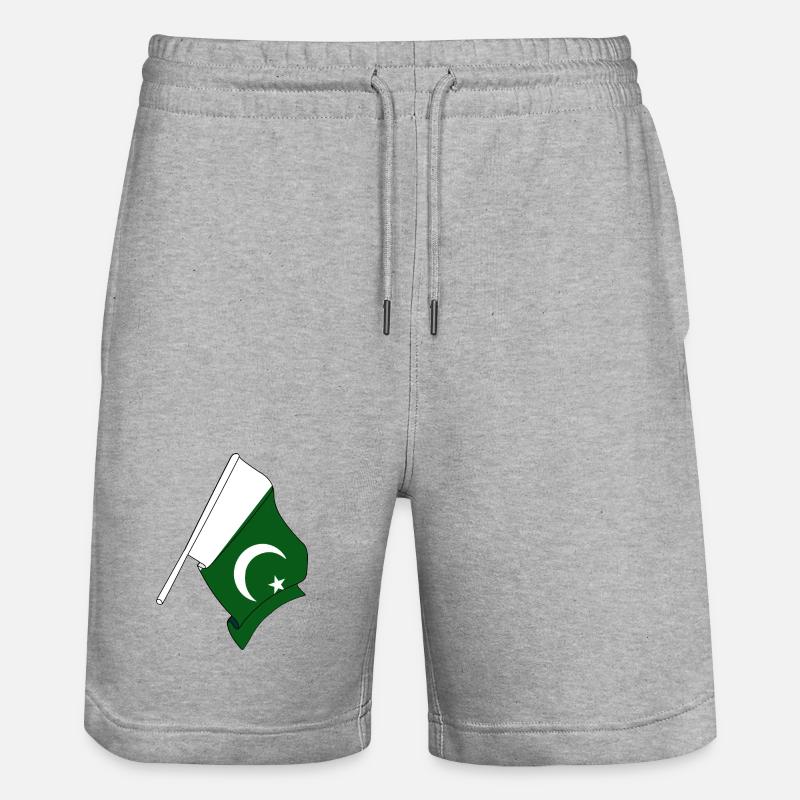 Drapeau Pakistan - Short de jogging bio TRAINER Stanley/Stella unisexe - gris chiné