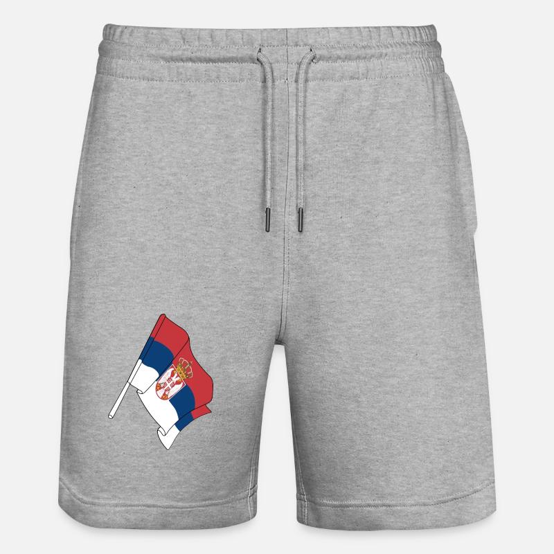 Drapeau de la Serbie - Short de jogging bio TRAINER Stanley/Stella unisexe - gris chiné