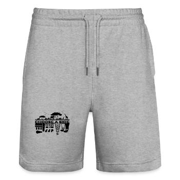 Choisir un camp - Protéger le climat - Short de jogging bio TRAINER Stanley/Stella unisexe - gris chiné - Devant - Nik (191cm) & Marisol (170cm)