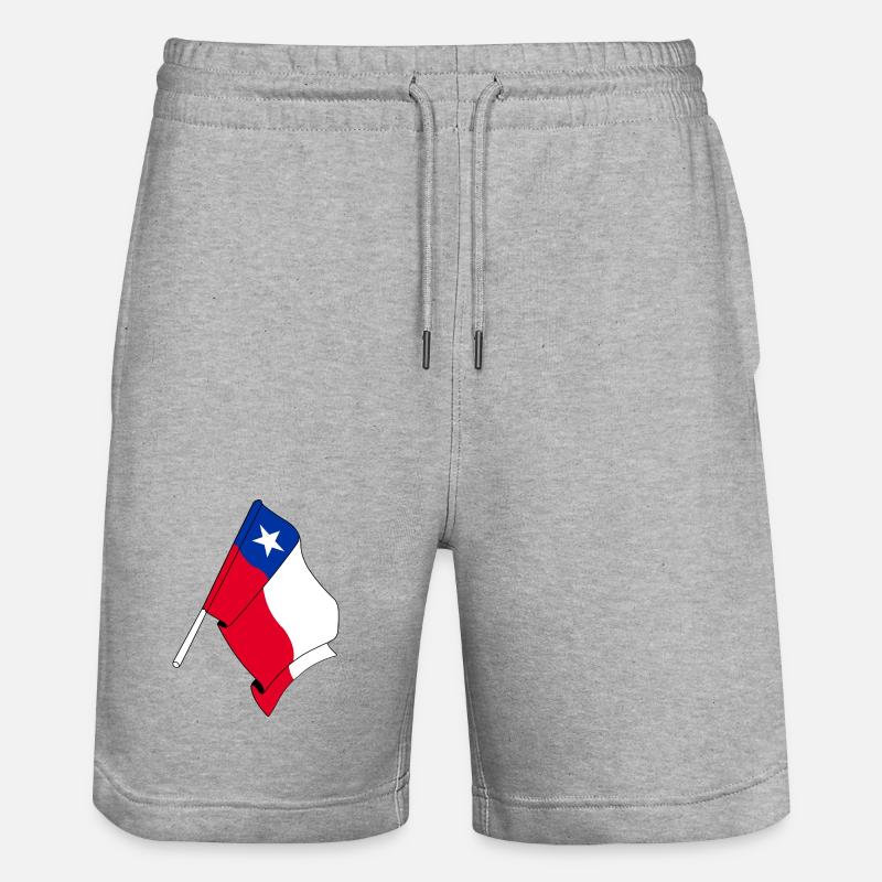 drapeau Chili - Short de jogging bio TRAINER Stanley/Stella unisexe - gris chiné