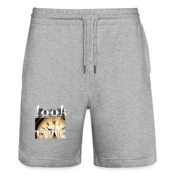 Schauen Sie auf die Zeit - Stanley/Stella Unisex Bio Joggingshorts Trainer  - Grau meliert - Vorne - Nik (191cm) & Marisol (170cm)
