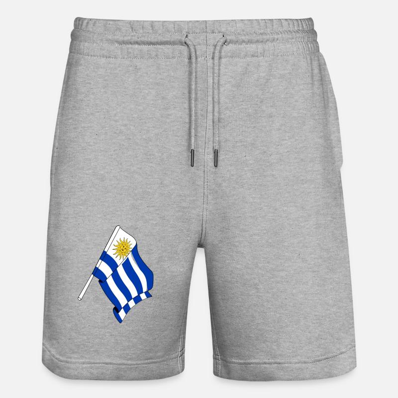 Drapeau de l’Uruguay - Short de jogging bio TRAINER Stanley/Stella unisexe - gris chiné