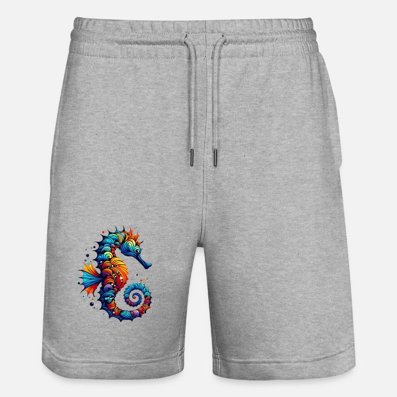 Seepferdchen - Stanley/Stella Unisex Bio Joggingshorts Trainer  - Grau meliert