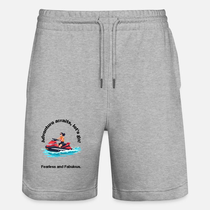 Lebendiges Jetski-Abenteuer-Design - Stanley/Stella Unisex Bio Joggingshorts Trainer  - Grau meliert