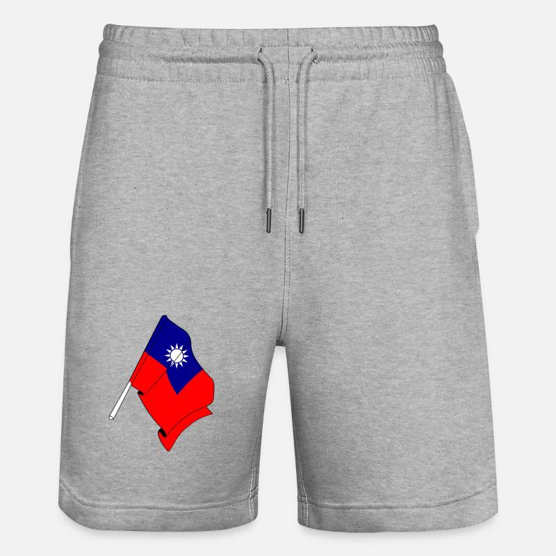 Drapeau de Taïwan - Short de jogging bio TRAINER Stanley/Stella unisexe - gris chiné