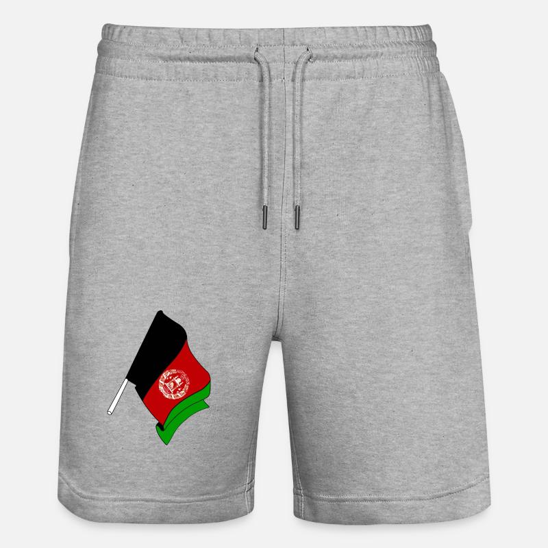 Drapeau Afghanistan - Short de jogging bio TRAINER Stanley/Stella unisexe - gris chiné