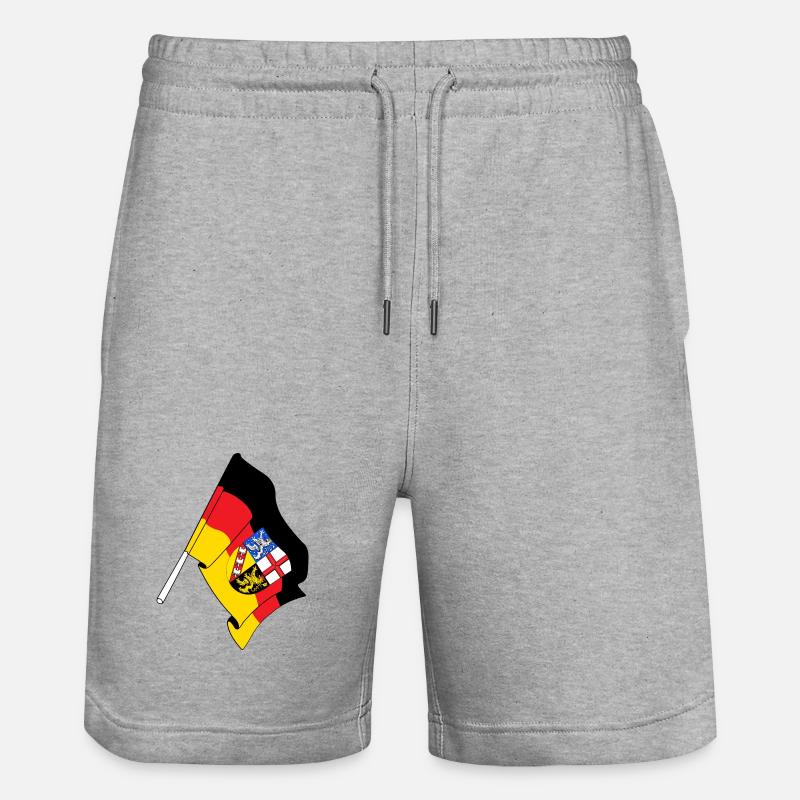 Drapeau de la Sarre - Short de jogging bio TRAINER Stanley/Stella unisexe - gris chiné