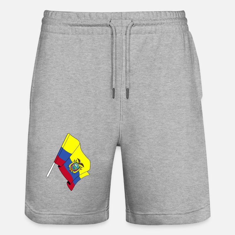 Flagge Ecuador - Stanley/Stella Unisex Bio Joggingshorts Trainer  - Grau meliert
